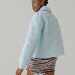 Urban Outfitters Sasha Quilted Light Puffer Jacket Coat in Sky Blue
